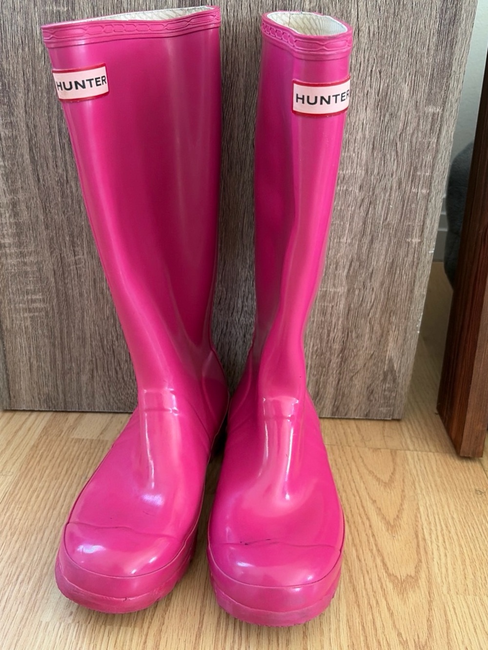 Hunter Women's Bright Pink Tall Rain Boots - Picture 2 of 7